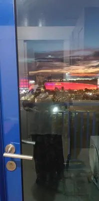 a window on a train with a view of a city at Yoona era Staycation in Manila