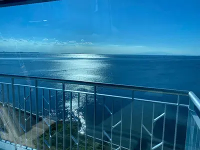 a view of the ocean from a cruise ship at Bayshore 2 ManilaBay Seaview 3 in Manila