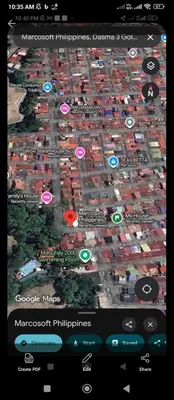 a cell phone screen with a map of a city at Pink paradise in Dasmariñas