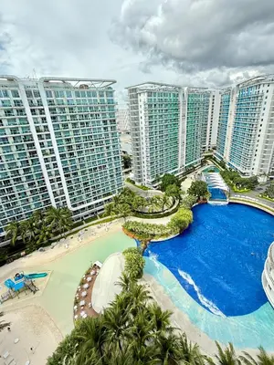 an aerial view of a resort with tall buildings at Azure residences by Amóre Suites in Manila