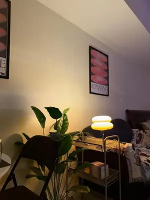 a living room with a plant and a couch at Pocco-breeze-moonlight in Manila