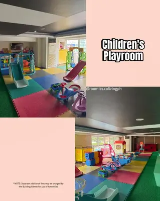 a picture of a childrens play room with colorful carpet at Roomies Spacious Fully Furnished Condo with Balcony and Netflix for 4pax in Manila