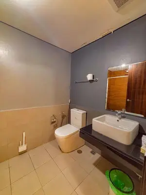 a bathroom with a white toilet and a sink at Radiance Manila bay 2 br & 3 bath in Manila