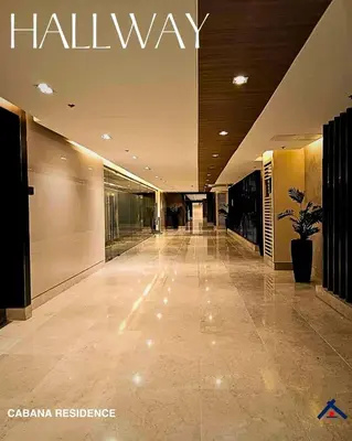an empty lobby of a building with a hallway at Cabana Residence at Shore 3 - MOA Complex in Manila