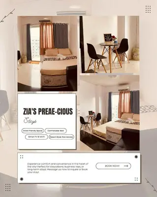 a collage of three pictures of a room with two beds at Zia Preaecious Stay in Manila
