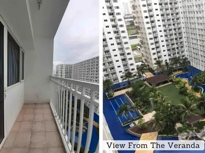 a view from the balcony of a apartment building at Erick 1 bedroom Shore Residence 1 in Manila