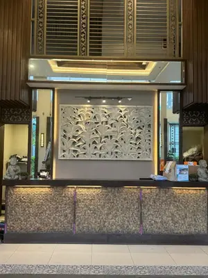 a counter in a building with a wall at Place to stay in pasay near Airport in Manila