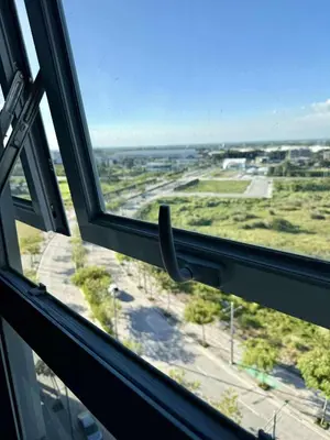 a view of a window with a view of a field at The Cozy Rustic in General Trias