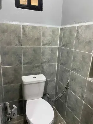 a bathroom with a toilet and a tiled wall at Airport Transient Pasay in Manila