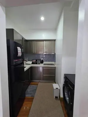 a small kitchen with a washer and dryer at New 2BR Suite Milano Residences Poblacion Makati 110sqm in Sampong