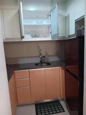 a small kitchen with a sink and a refrigerator at Cluster 4 10f in Manila