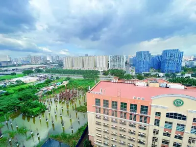 an aerial view of a city with buildings and trees at SHORE 2 TOWER 3 Near MOA Easy Vacation Shopping Center in Manila