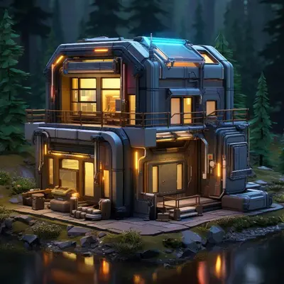 a rendering of a house in a forest at Test Listing in Ibaba