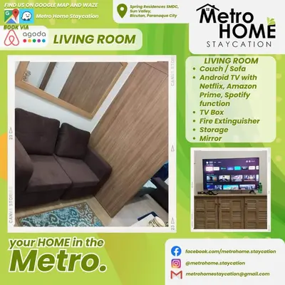 a flyer for your home in the metro at Metro Home Staycation in Manila