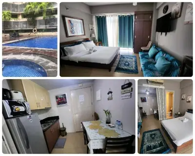 a collage of pictures of a living room and a kitchen at Your Home Suite at 150 Newport Boulevard Condo near NAIA T3 in Manila