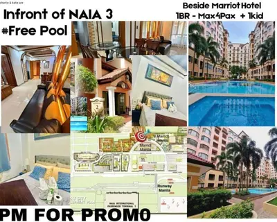 a collage of pictures of a resort at City Condo Perfect for Family & Friends in Manila