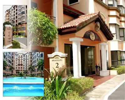 a collage of pictures of a building with a pool at City Condo Perfect for Family & Friends in Manila
