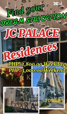 a collage of images of a sign for a hotel at JC Palace Residences in Manila