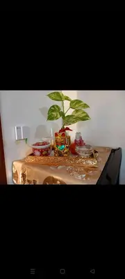 a table with a potted plant on top of it at JC Palace Residences in Manila