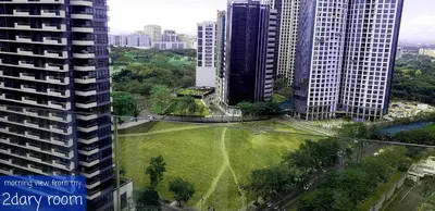 an aerial view of a city with tall buildings at BGC Forbes Area Your Home Away From Home in the Heart of BGC with hi-speed Wi-Fi PrimeVideo,Disney ,Netflix in Manila