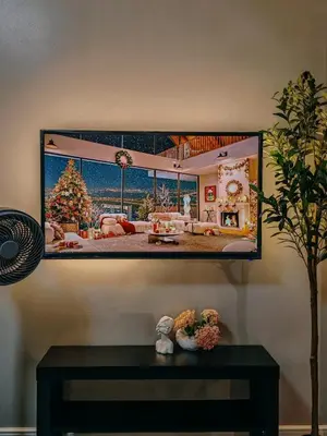 a picture of a living room with a christmas tree at Self check-in Spacious 1BR near Airport NAIA T3, Mall of Asia in Manila