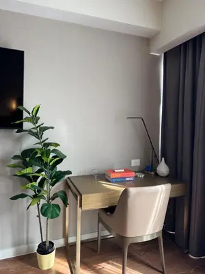 a desk with a chair and a plant in a room at Hotel Residence at Novotel in Manila