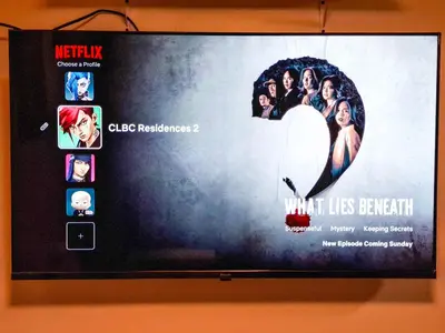 a tv screen with a picture of a movie at CLBC Residences New home in the heart of Laguna in Biñan