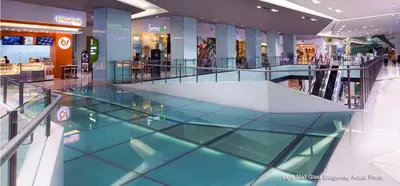 a shopping mall with a glass floor at Light Residences by SMDC Boni MRT EDSA in Manila