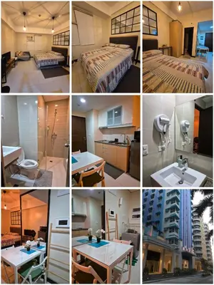 a collage of photos of a hotel room at Jacob's Place Near Manila Airport in Manila