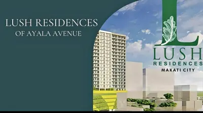 a sign for a building with the headquarters of ayala avenue at The Fortress at SMDC The Lush Residences in Manila