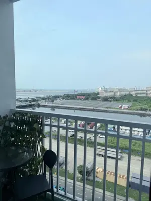 a view from the balcony of a hotel with a view of a highway at 2 Bedroom Apartment Condotel Shore Residence Pasay in Manila
