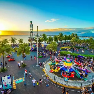 an aerial view of an amusement park with a carnival at RM A837 S Residence near SMX and SM Arena in Manila