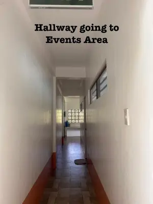 a hallway going to events area with the words hall way going to events area at Jarens Diner in Silang
