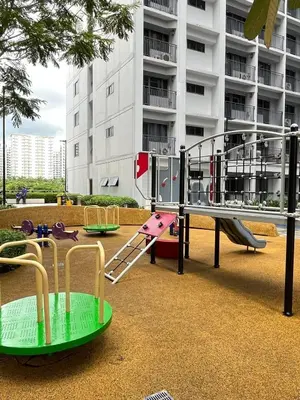 a park with a playground with a slide at Pasay Manila Condominium Rentals, walking distance to Mall of Asia and near in Manila airport, located in Shore Residences Seaside Boulevard in Manila