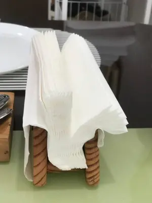 a white towel sitting on top of a table at Manhattan Heights Tower-D Staycation in Metro Manila in Manila