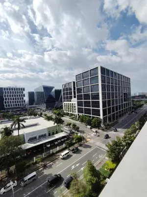 an aerial view of a city street with buildings at 963 D shore 1 in Manila