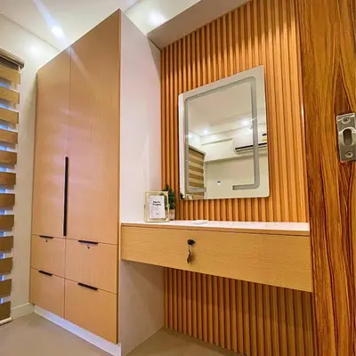 a bathroom with a sink and a mirror at Shore 2 Residences Entire Condo in Pasay City Near SM Mall of Asia in Manila