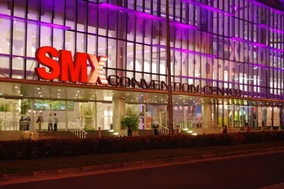 a large building with a samsung company sign on it at Affordable Condotel Stay in Pasay, MOA Complex in Sampong