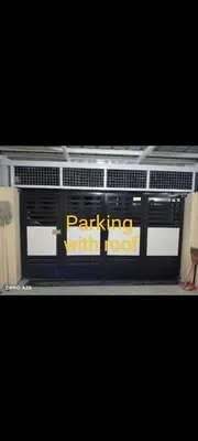 a train car with the words parking with root on it at One Cenon place in Postema