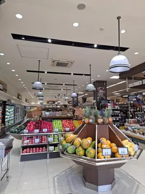 a grocery store filled with lots of fruits and vegetables at Cozy Hotel-Style 1 Bedroom Unit 5L at Eastbay Residences by Rockwell in Manila