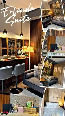 a collage of pictures of a living room with a couch at Shore 2 Residence Erlinda suite in Manila