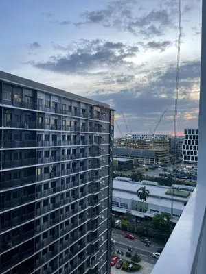 a view of a city from a building at Casa California by AC Haven in Shore Residences near MOA Pasay City in Manila