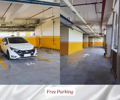 a car parked in a parking lot in a garage at The Verdin Sweet at Maple Grove Gen Tri Cavite in General Trias