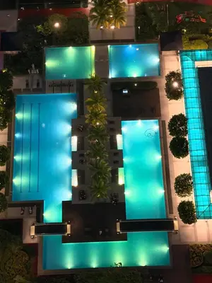an overhead view of a pool in a building at The Soft Stay 1BR SM Jazz Makati in Manila