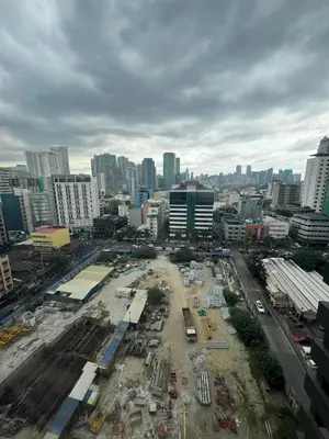 an aerial view of a construction site in a city at Antel Spa Residences 1708 in Manila