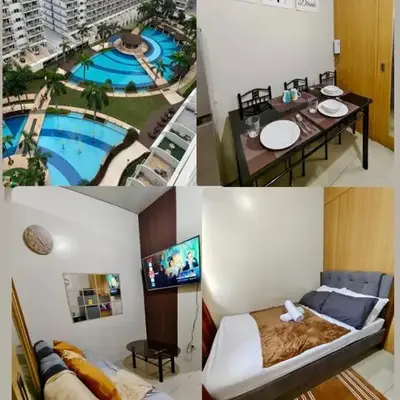 MOA Condo Stay with balcony Pool View 2 Beds