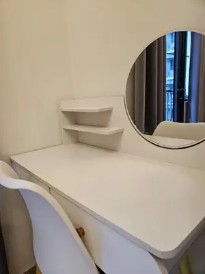 a white desk with a mirror on top of it at Shore 2 Tower 2 Pool View 1BR near MOA and NAIA Shore003 in Manila