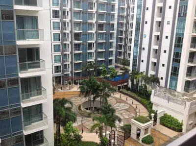 an aerial view of a courtyard in the middle of a building at Palm Tree Villas by Ann in Manila
