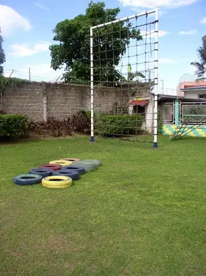a group of frisbees laying on the grass at Riverview Resort and Conference Center in Calamba