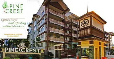 a rendering of a building with a clock tower at Pine Crest Condominium in Manila